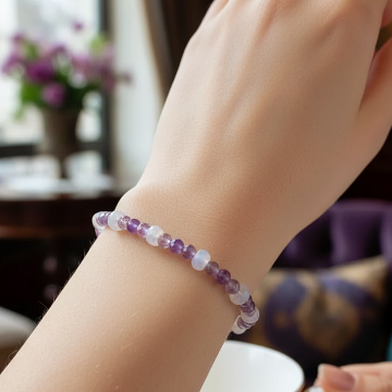 Ametist ve Aytaşı Gümüş Bileklik