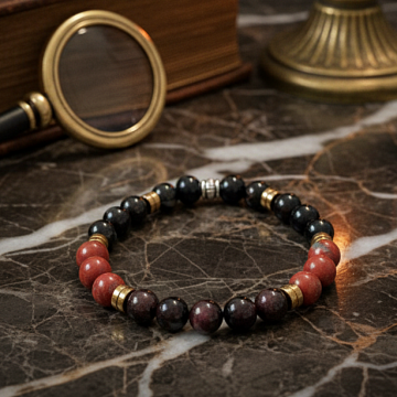 Kök Çakra Doğal Taş Bileklik - Topraklanma ve Denge Temalı