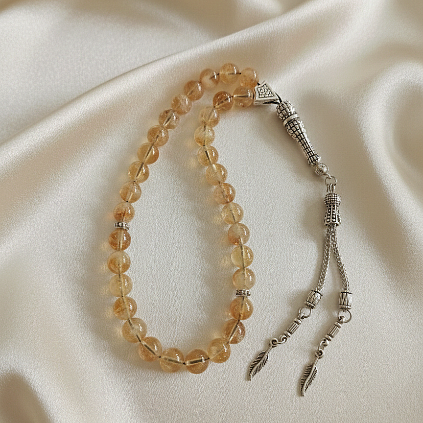 Sitrin Taşlı 33'lük Doğal Taş Tesbih