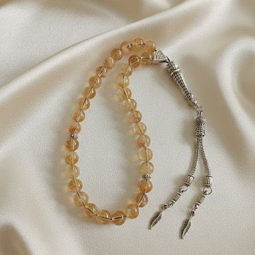 Sitrin Taşlı 33'lük Doğal Taş Tesbih