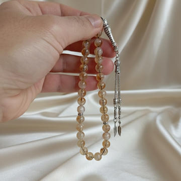 Sitrin Taşlı 33'lük Doğal Taş Tesbih