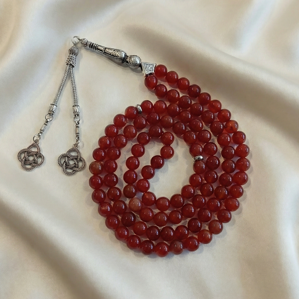 Dua ve Namaz Tesbihi 99 luk Küre Kesim Akik