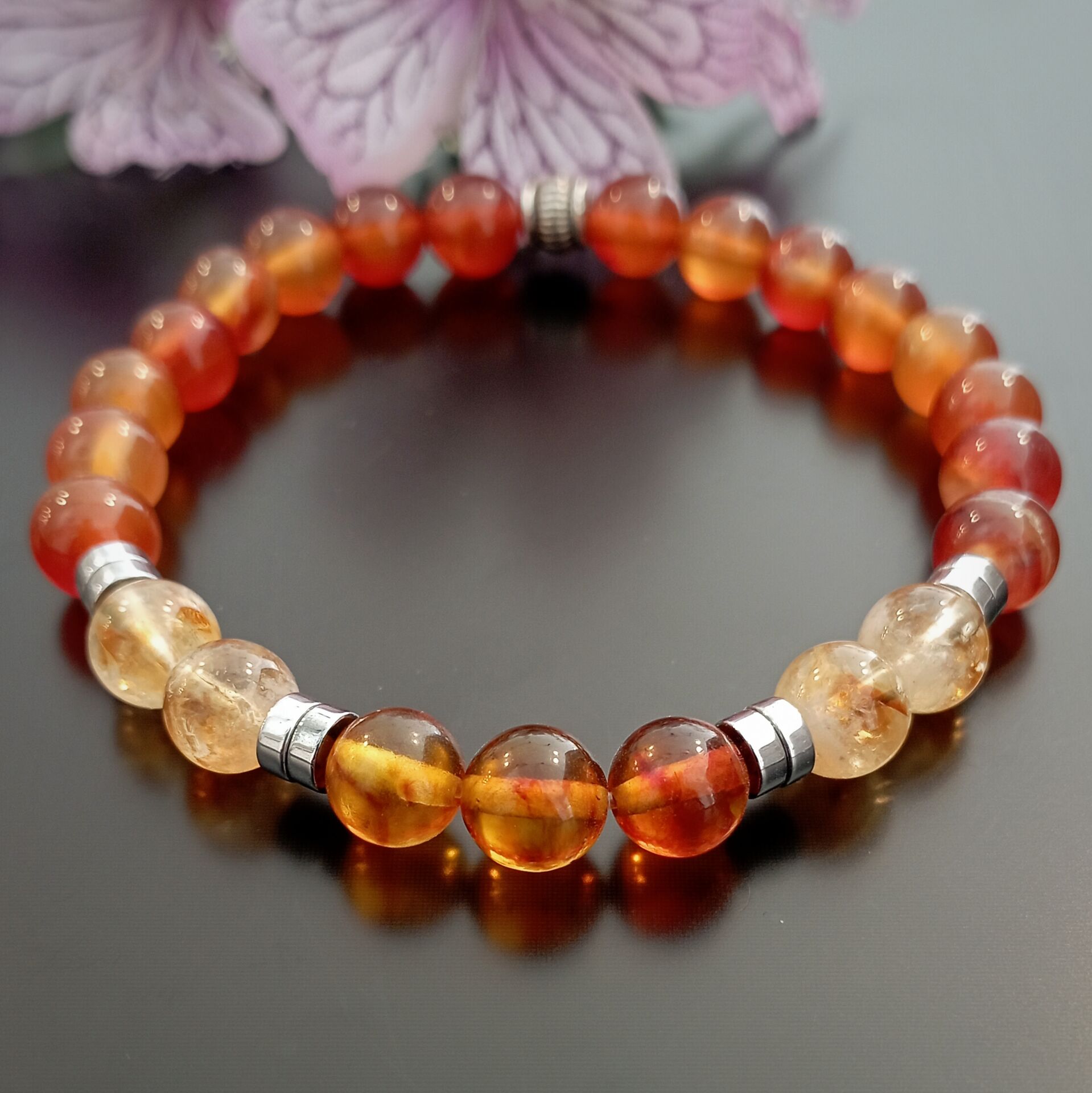 Sakral Çakra Doğal Taş Bileklik - Yaratıcılık, Güç ve İlham Temalı