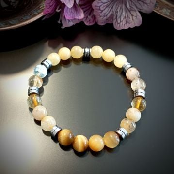 Solar Pleksus (Güneş Sinirağı) Çakra Bilekliği - Spiritüel & Enerji Dengeleyici Temalı - Çakra Bileklik