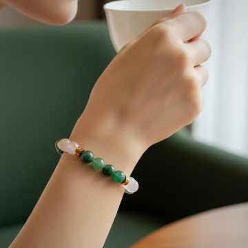 Kalp Çakrası Enerji Bilekliği - Uyum, Denge ve Merhamet Temalı - Çakra Bileklik