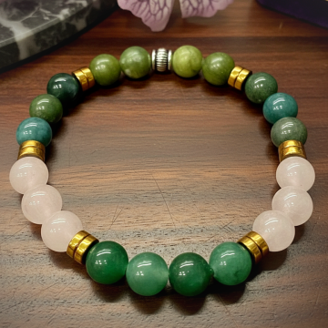 Kalp Çakrası Enerji Bilekliği - Uyum, Denge ve Merhamet Temalı