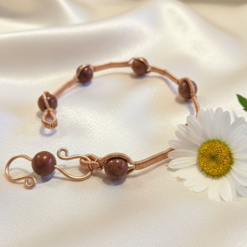 Jasper Taşlı Tasarım Trend Bakır Bileklik