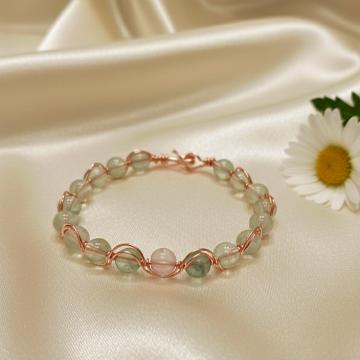 Florit Taşı ve Trend Bakır Bileklik (Bilezik)