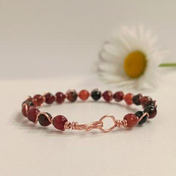 Akik Taşlı Trend Bakır Bileklik (Bilezik)