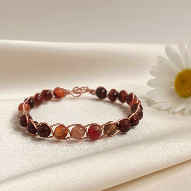 Akik Taşlı Trend Bakır Bileklik (Bilezik)