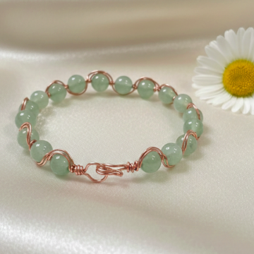 Aventurin Taşlı Trend Bakır Bileklik (Bilezik)