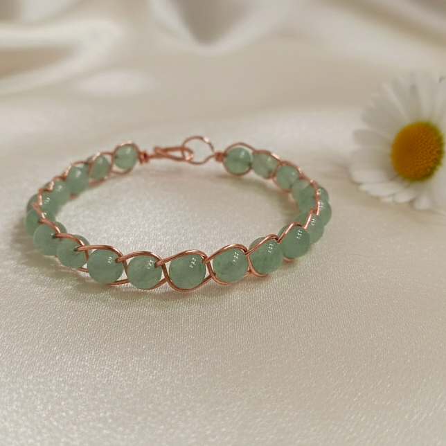 Aventurin Taşlı Trend Bakır Bileklik (Bilezik)