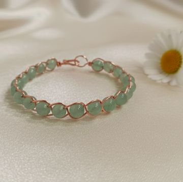 Aventurin ve Trend Bakır Bileklik (Bilezik)