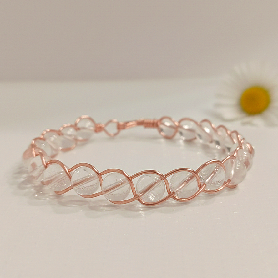 Kuvars Taşlı Trend Bakır Bileklik (Bilezik)