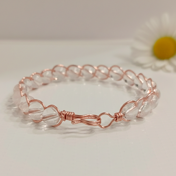 Kuvars Taşlı Trend Bakır Bileklik (Bilezik)