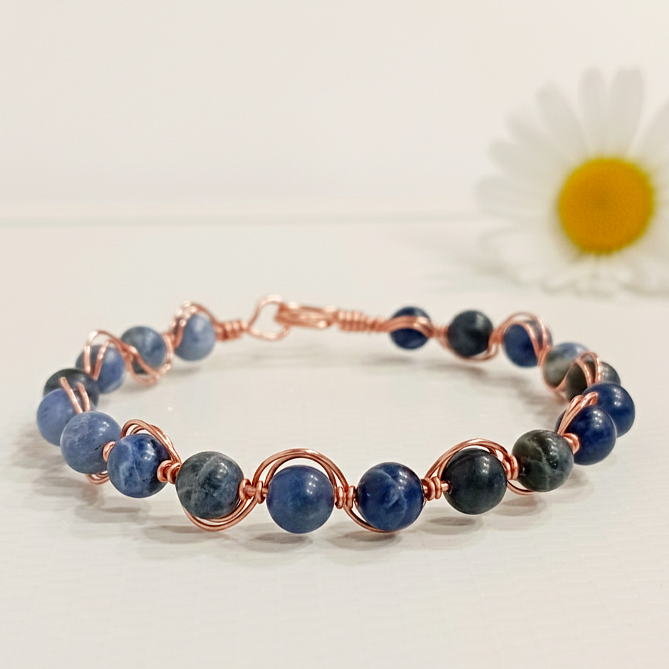 Sodalit ve Trend Bakır Bileklik (Bilezik)