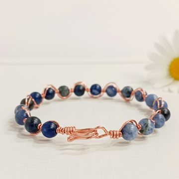 Sodalit ve Trend Bakır Bileklik (Bilezik)