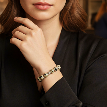 Dalmaçyalı Jasper Doğal Taş Bileklik