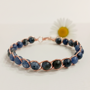 Sodalit ve Trend Bakır Bileklik (Bilezik)