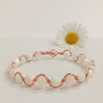 Sedef ve Trend Bakır Bileklik (Bilezik)