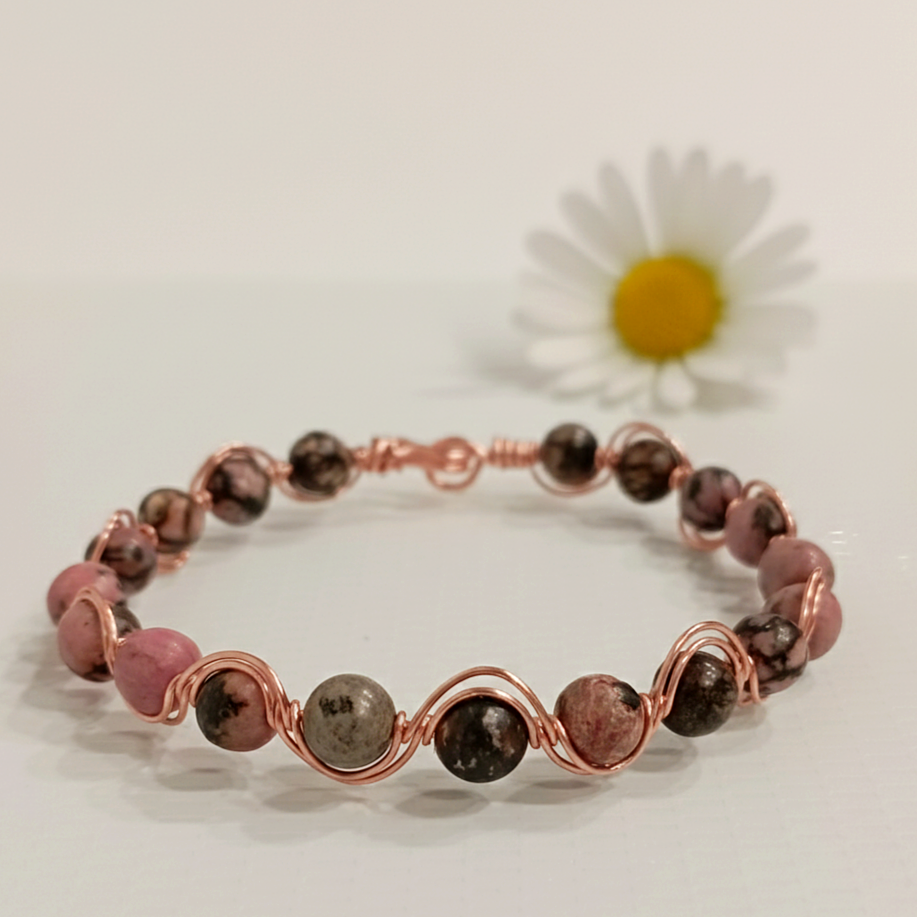 Rodonit ve Trend Bakır Bileklik (Bilezik)